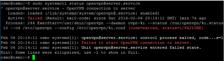 openVPN service not started