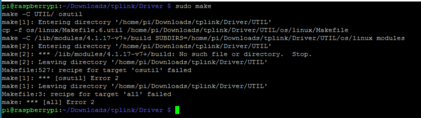 wifi tp-link make error